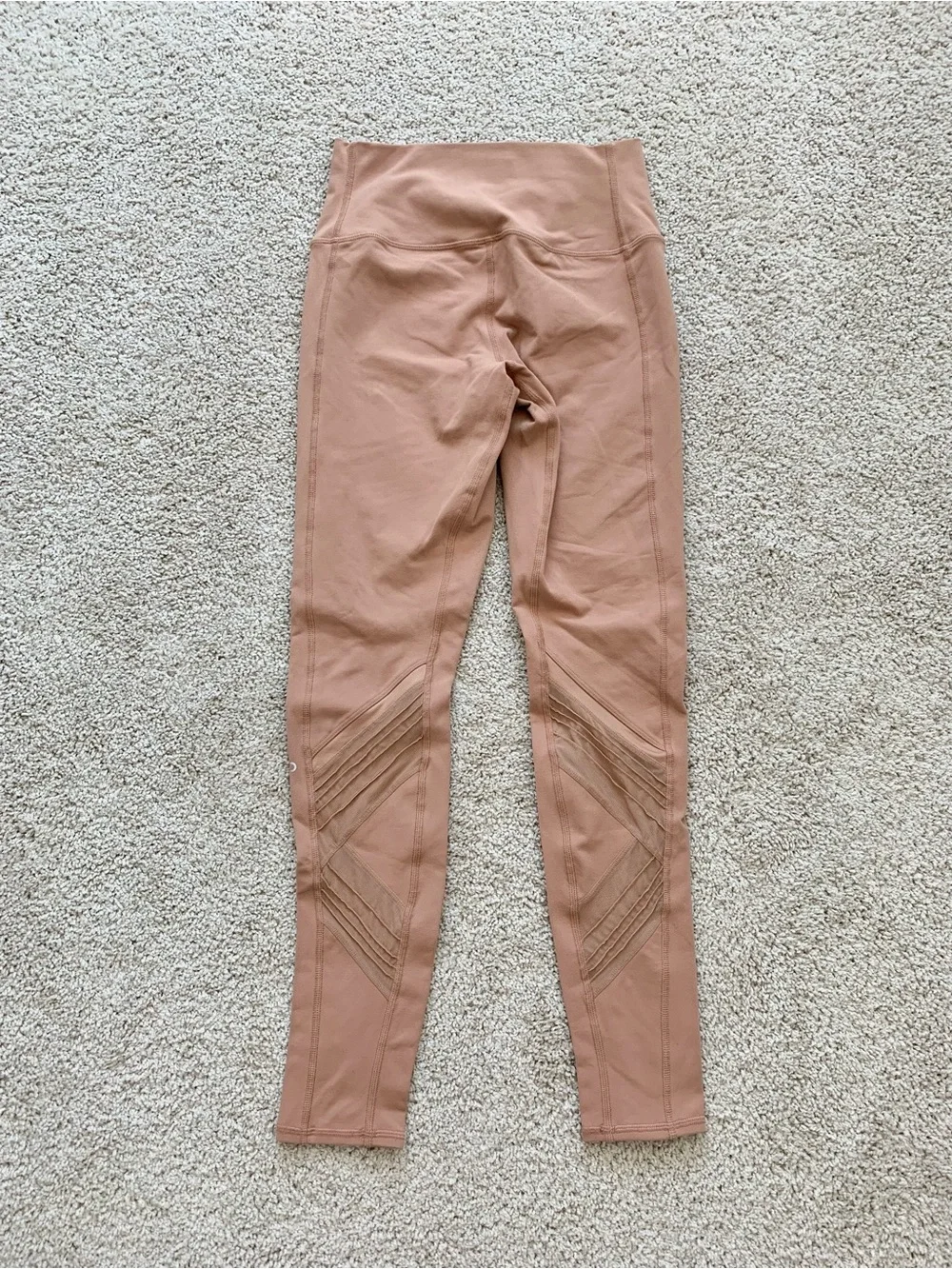 Alo Beige Skin Tone Athletic Yoga Ultimate High Waist Leggings US Medium